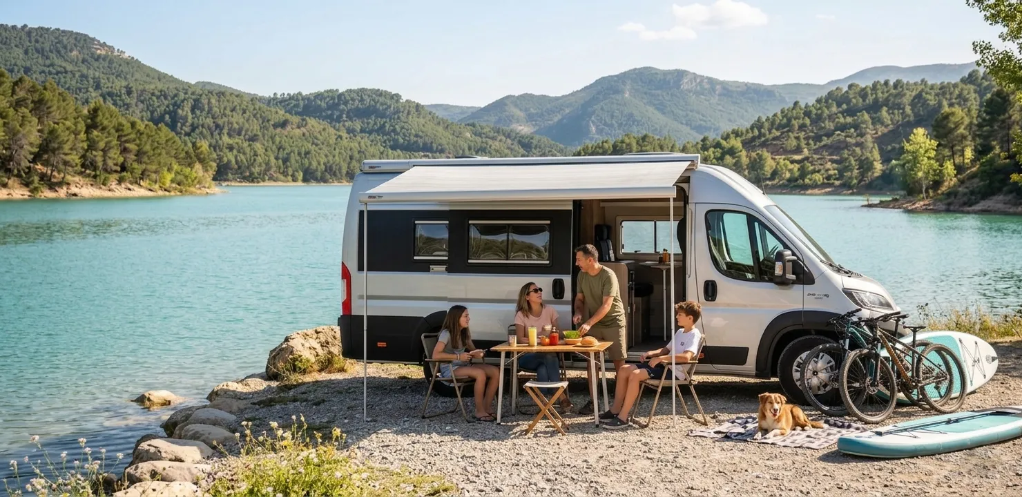 Camper grande Denver 636 en lago
